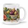 Mug gourmand - Figues et feuillages, anse à droite