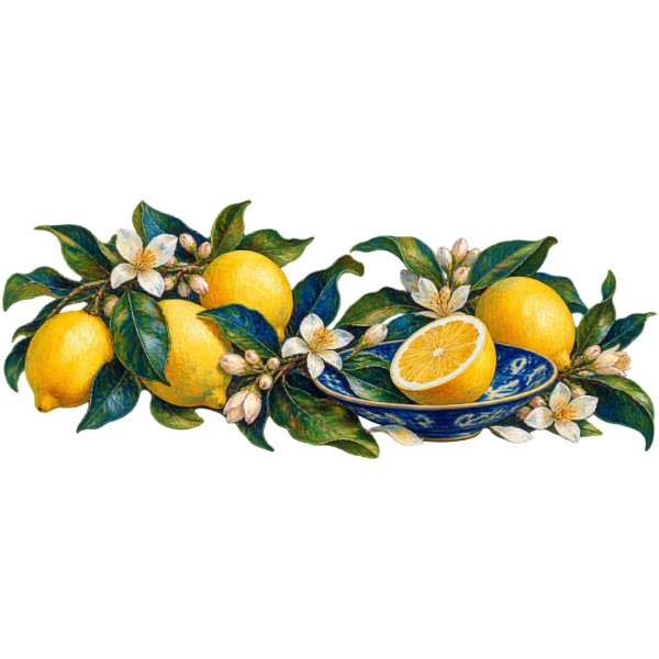 Mug gourmand - Citrons de Méditerranée, décor à plat