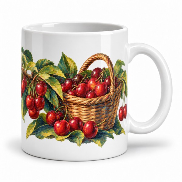 Mug gourmand - Cerises du verger, anse à droite