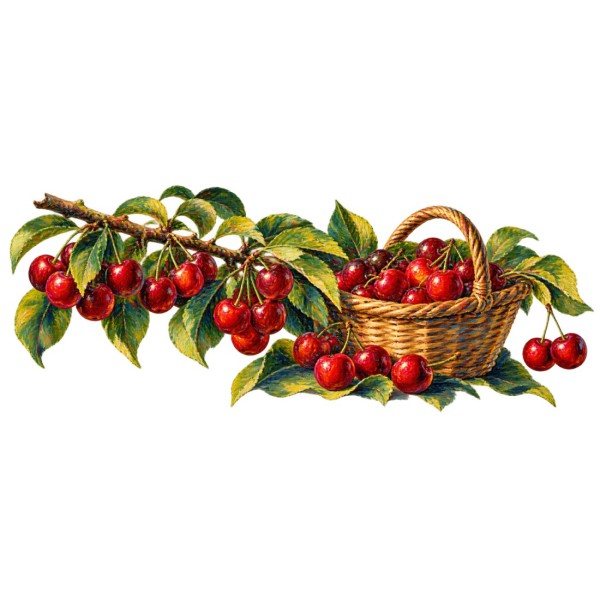 Mug gourmand - Cerises du verger, décor à plat