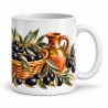 Mug gourmand - Olives noires et rameaux, anse à droite