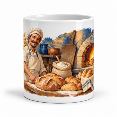 Mug métiers d’autrefois - Le Boulanger, façon tableau, vue de face