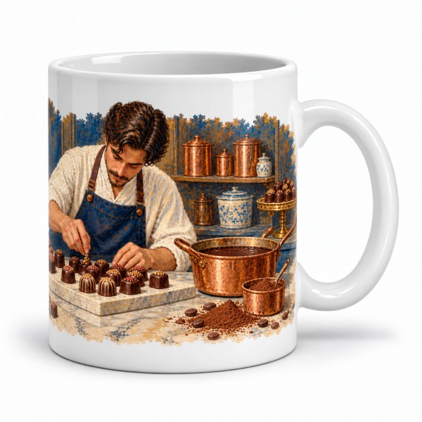 Mug métiers d’autrefois - Le Chocolatier, anse à droite