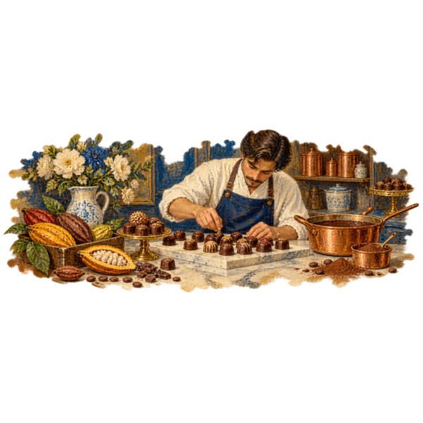 Mug métiers d’autrefois - Le Chocolatier, décor à plat