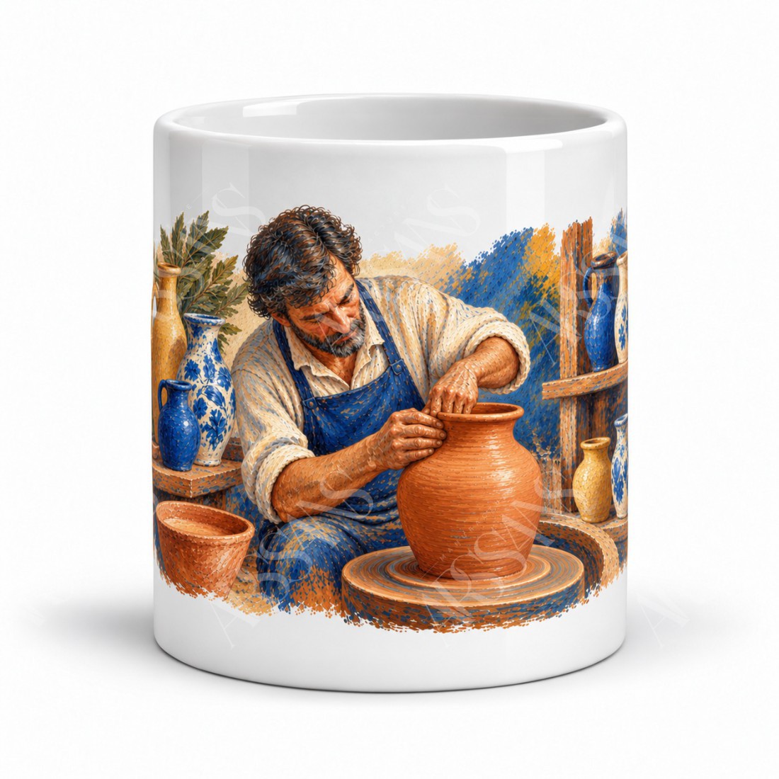 Mug métiers d’autrefois - Le Potier, façon tableau, vue de face
