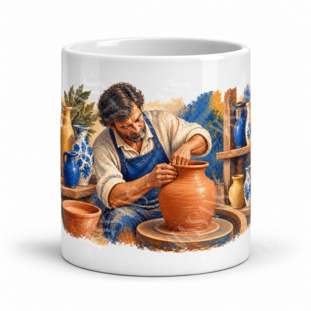 Mug métiers d’autrefois - Le Potier, façon tableau, vue de face