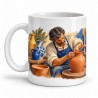 Mug métiers d’autrefois - Le Potier, façon tableau, anse à gauche