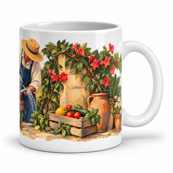 Mug métiers d’autrefois - Le Jardinier, anse à droite