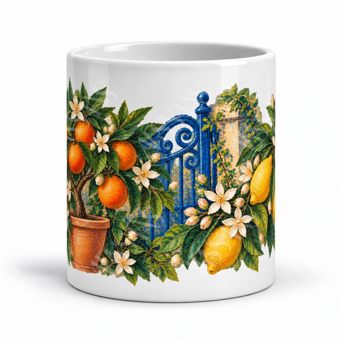 Mug botanique - Jardin d’agrumes, vue de face