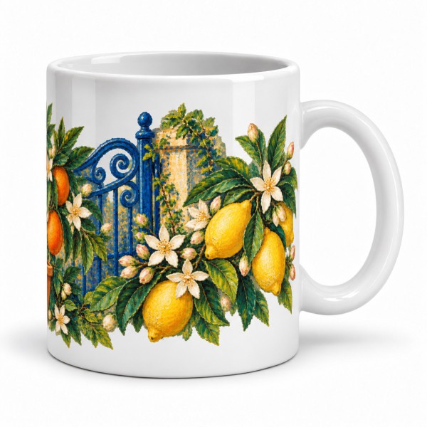 Mug botanique - Jardin d’agrumes, anse à droite
