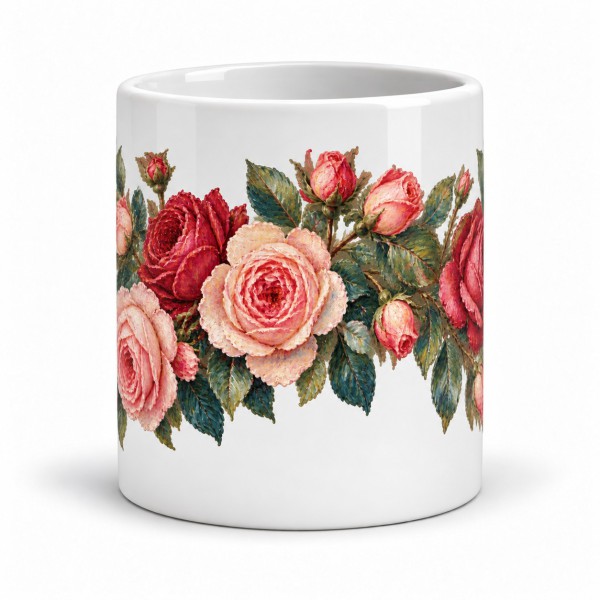 Mug fleurs - Roses anciennes, Manufacture Arssans