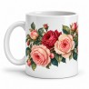 Mug fleurs - Roses anciennes, anse à gauche