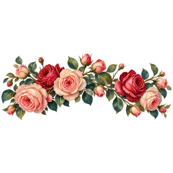 Mug fleurs - Roses anciennes, décor à plat
