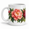 Mug fleurs - Pivoines, anse à gauche