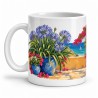 Mug fleurs - Jardin méditerranéen, anse à gauche