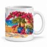 Mug fleurs - Jardin méditerranéen, anse à droite