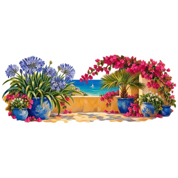 Mug fleurs - Jardin méditerranéen, décor à plat