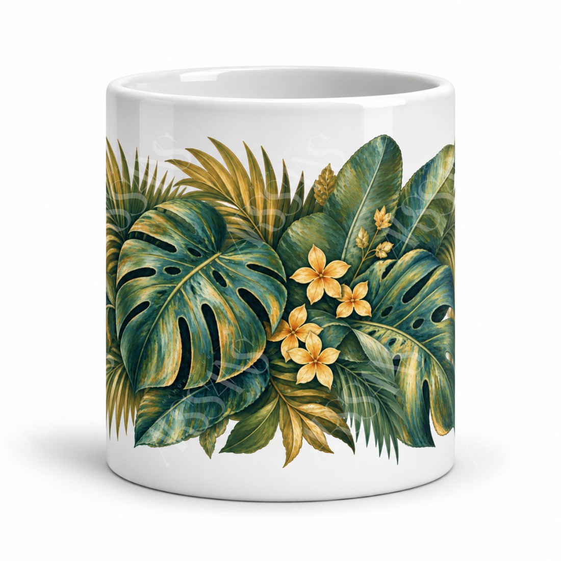 Mug botanique - Feuillages exotiques, vue de face