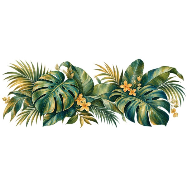 Mug botanique - Feuillages exotiques, décor à plat