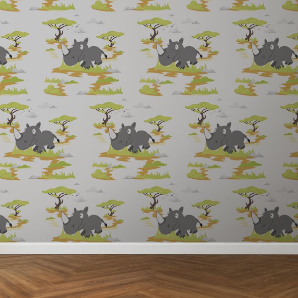 Papier Peint Rhinocéros — Ambiance 3