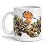 Mug oiseaux - Huppe et olivier, anse à gauche