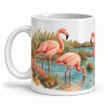 Mug oiseaux - Flamants de Camargue, anse à gauche