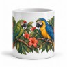 Mug oiseaux - Perroquets du jardin tropical, vue de face