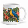 Mug oiseaux - Perroquets du jardin tropical, anse à droite