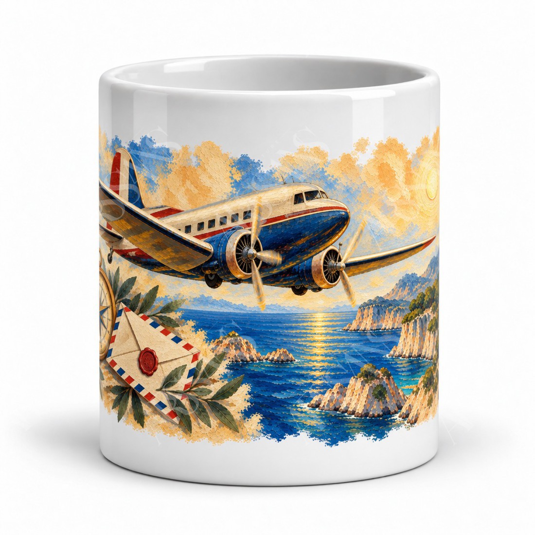 Mug voyage - L’Aéropostale, façon tableau, vue de face
