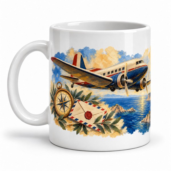 Mug voyage - L’Aéropostale, façon tableau, anse à gauche