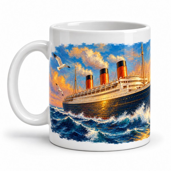 Mug voyage - Le Paquebot des horizons, anse à gauche