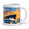 Mug voyage - Le Paquebot des horizons, anse à droite