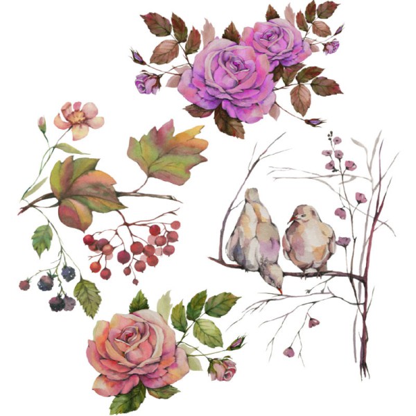 Papier Peint Aquarelle Rosis — Ambiance 2