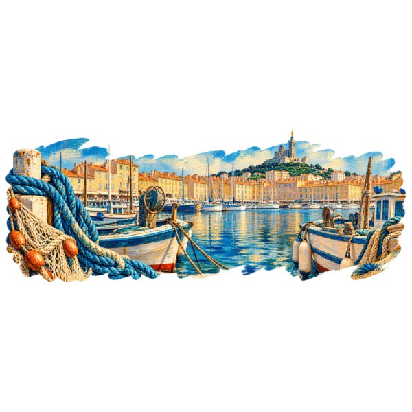Mug voyage - Escale à Marseille, décor à plat