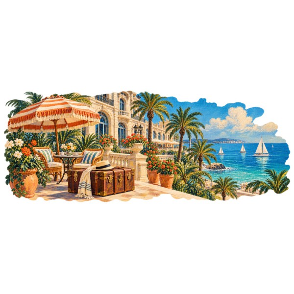 Mug voyage - Le Grand Hôtel de la Méditerranée, décor à plat