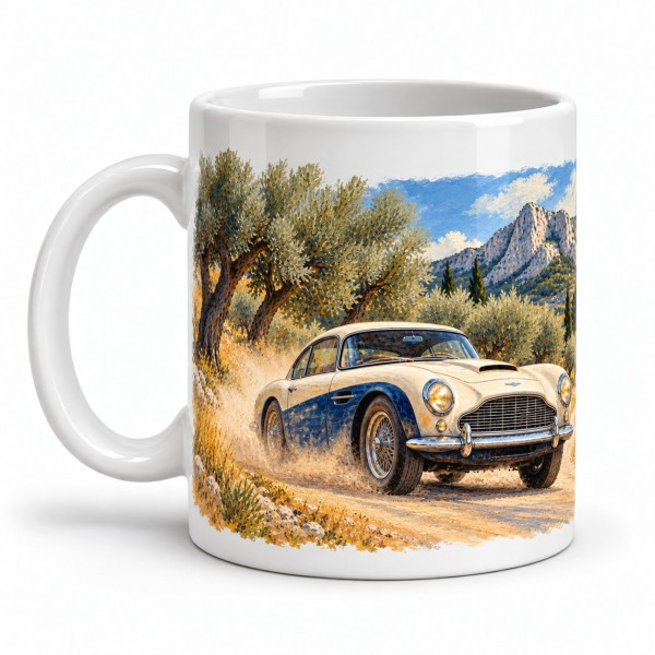 Mug rétro - Rallye des Alpilles, anse à gauche