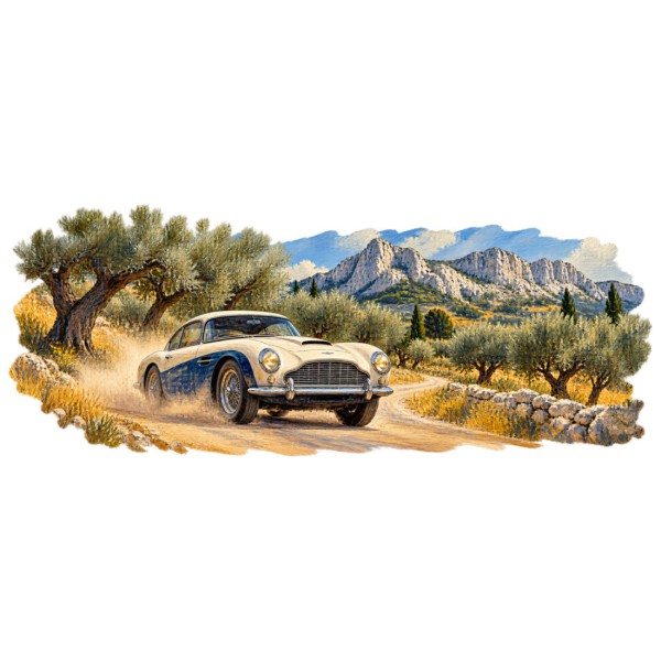 Mug rétro - Rallye des Alpilles, décor à plat