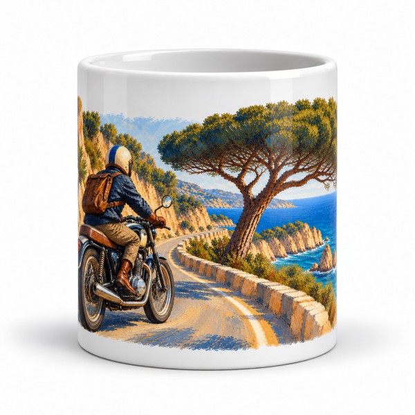 Mug rétro - Moto sur la corniche, Manufacture Arssans