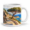 Mug rétro - Moto sur la corniche, anse à droite