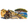 Mug rétro - Moto sur la corniche, décor à plat