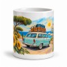 Mug rétro - Route des vacances, façon tableau, vue de face