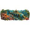 Mug Jules Verne - Vingt mille lieues sous les mers, façon tableau, décor à plat