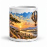 Mug Jules Verne - Cinq semaines en ballon, façon tableau, vue de face