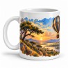 Mug Jules Verne - Cinq semaines en ballon, façon tableau, anse à gauche