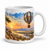 Mug Jules Verne - Cinq semaines en ballon, façon tableau, anse à droite