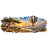 Mug Jules Verne - Cinq semaines en ballon, façon tableau, décor à plat