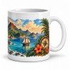 Mug Jules Verne - L’Île mystérieuse, façon tableau, anse à droite