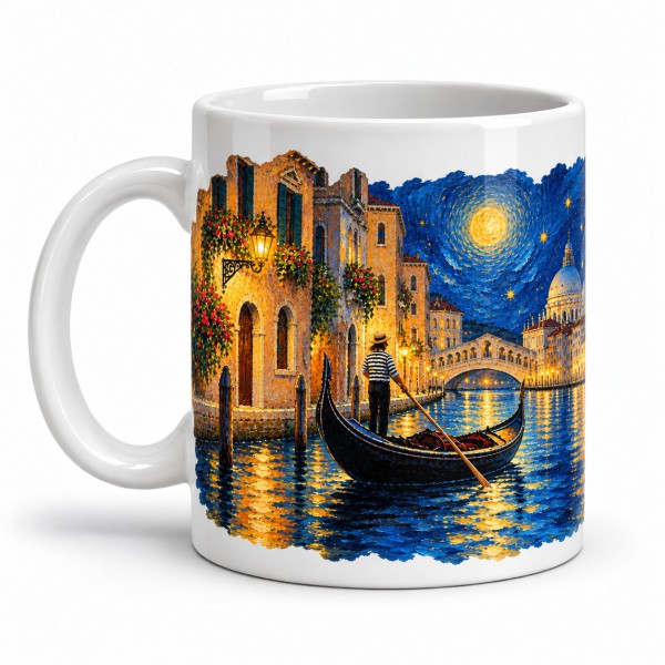 Mug imaginaire - Venise sous la lune, anse à gauche