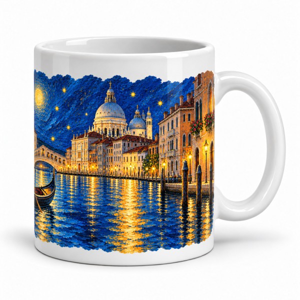 Mug imaginaire - Venise sous la lune, anse à droite