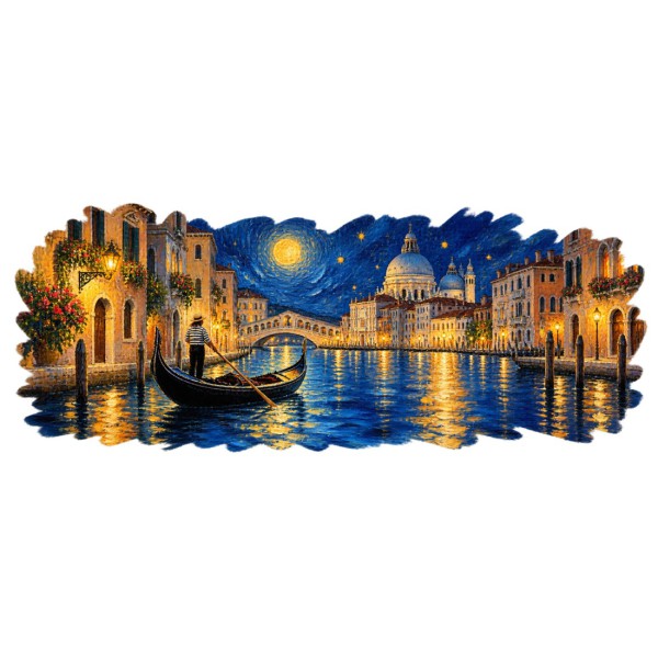 Mug imaginaire - Venise sous la lune, décor à plat